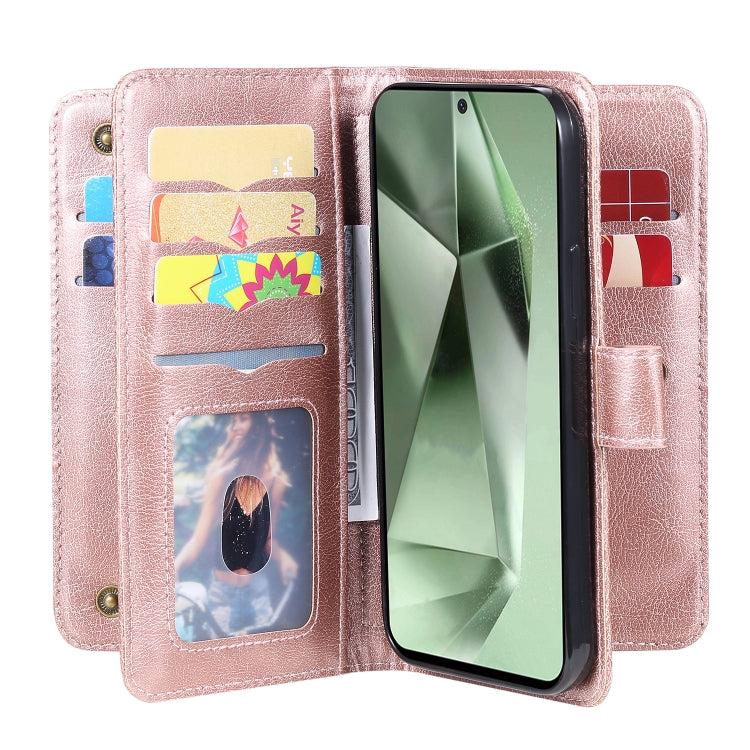 For Galaxy S24 FE 5G Multi-Function Wallet 10 Card Slots Leather Phone Case