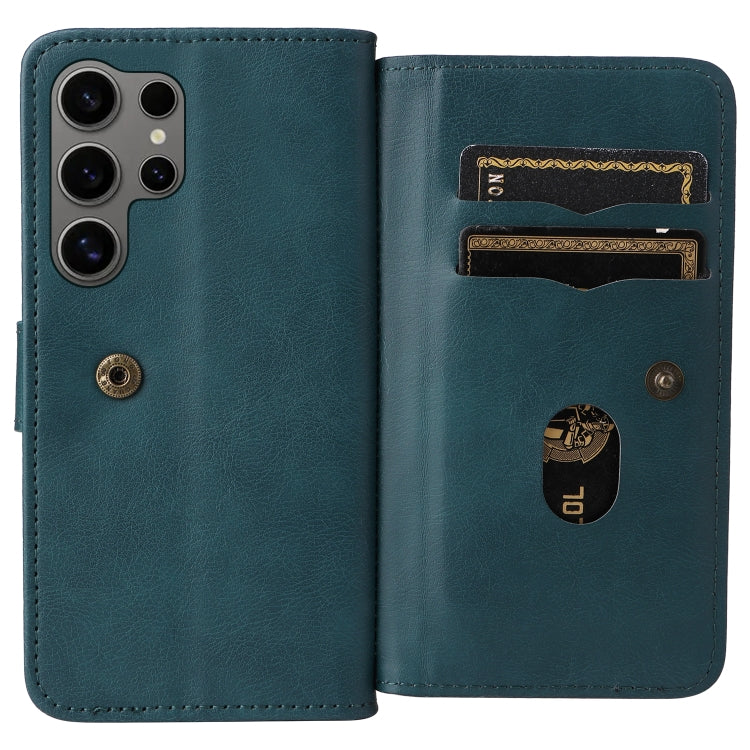 For Galaxy S25 Ultra 5G Multi-Function Wallet 10 Card Slots Leather Phone Case