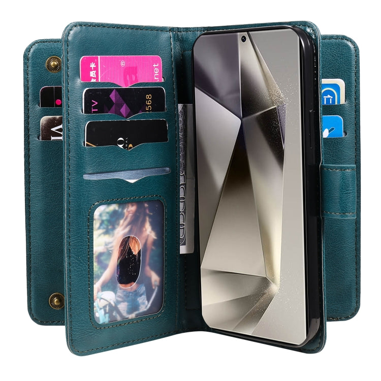 For Galaxy S25 Ultra 5G Multi-Function Wallet 10 Card Slots Leather Phone Case
