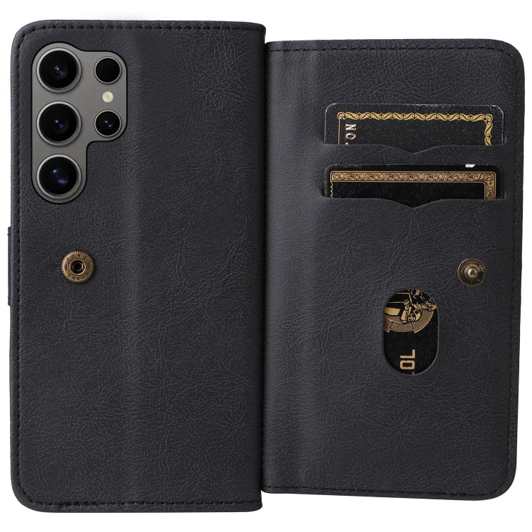 For Galaxy S25 Ultra 5G Multi-Function Wallet 10 Card Slots Leather Phone Case