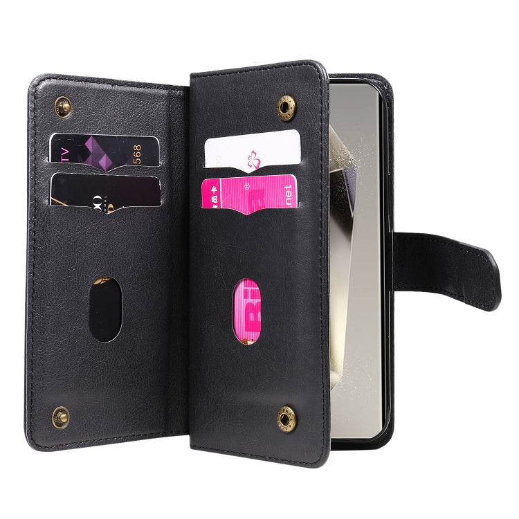 For Galaxy S25 Ultra 5G Multi-Function Wallet 10 Card Slots Leather Phone Case