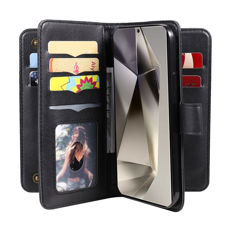 For Galaxy S25 Ultra 5G Multi-Function Wallet 10 Card Slots Leather Phone Case