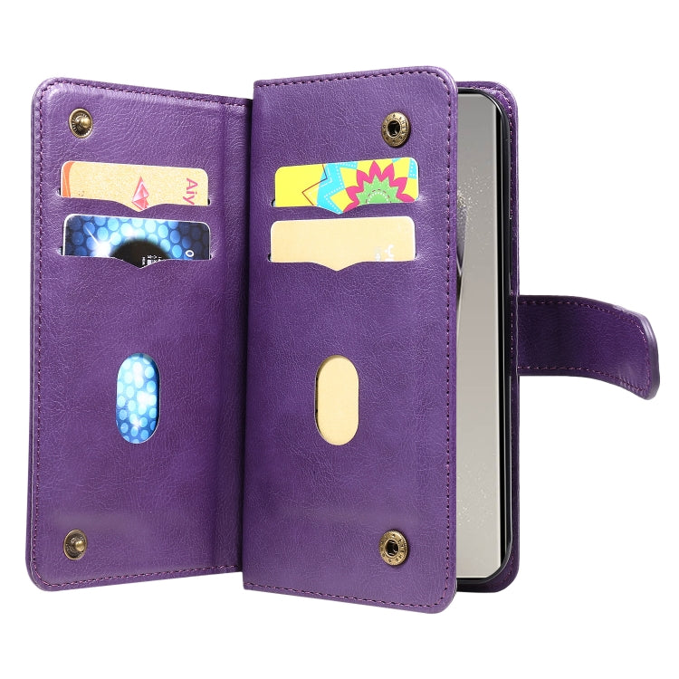 For Galaxy S25 Ultra 5G Multi-Function Wallet 10 Card Slots Leather Phone Case