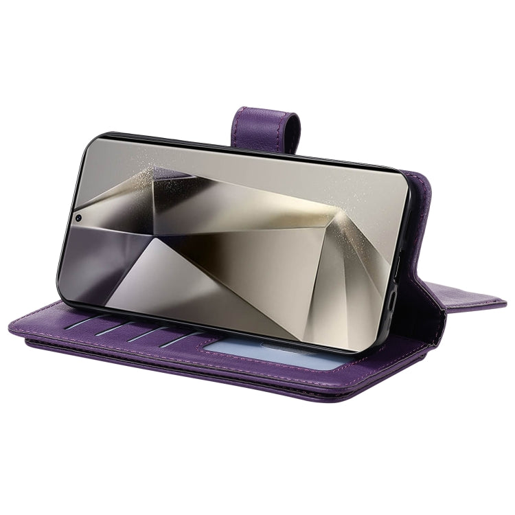 For Galaxy S25 Ultra 5G Multi-Function Wallet 10 Card Slots Leather Phone Case