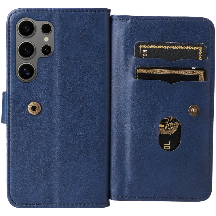 For Galaxy S25 Ultra 5G Multi-Function Wallet 10 Card Slots Leather Phone Case
