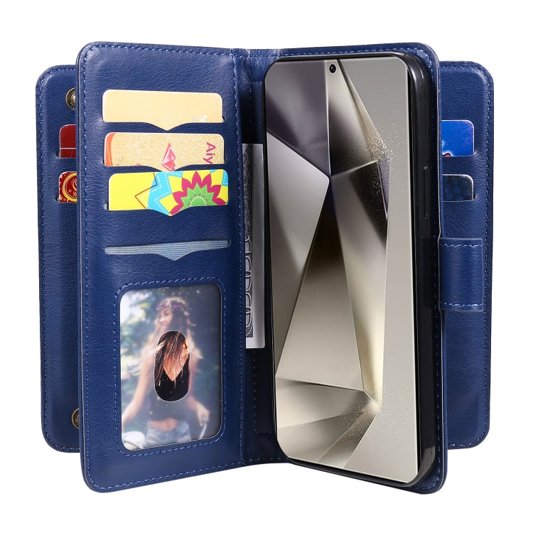 For Galaxy S25 Ultra 5G Multi-Function Wallet 10 Card Slots Leather Phone Case