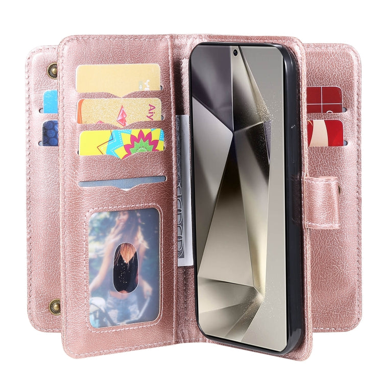 For Galaxy S25 Ultra 5G Multi-Function Wallet 10 Card Slots Leather Phone Case