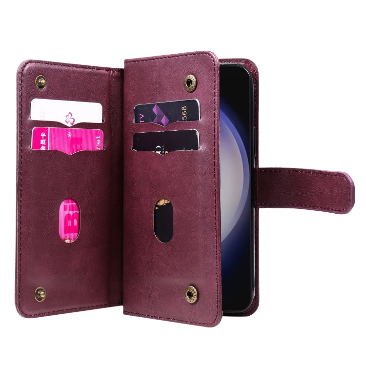 For Galaxy S25 / S24 5G Multi-Function Wallet 10 Card Slots Leather Phone Case