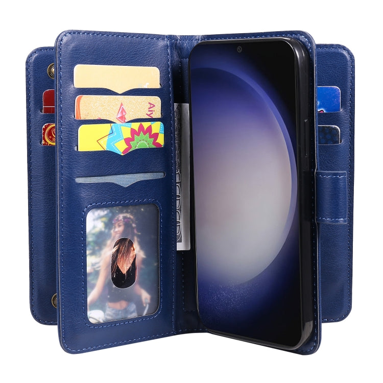 For Galaxy S25 / S24 5G Multi-Function Wallet 10 Card Slots Leather Phone Case