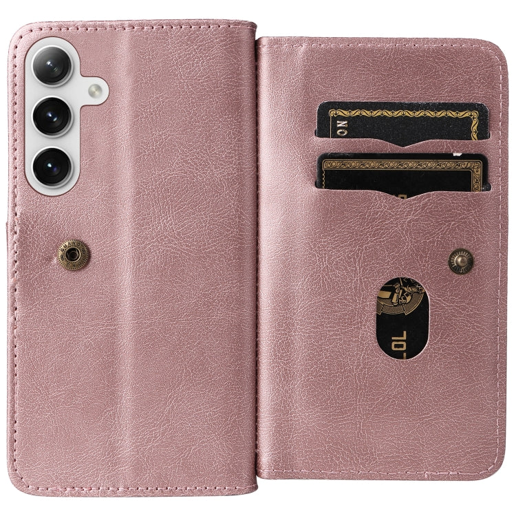 For Galaxy S25 / S24 5G Multi-Function Wallet 10 Card Slots Leather Phone Case