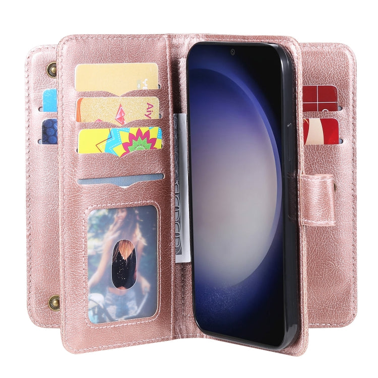 For Galaxy S25 / S24 5G Multi-Function Wallet 10 Card Slots Leather Phone Case