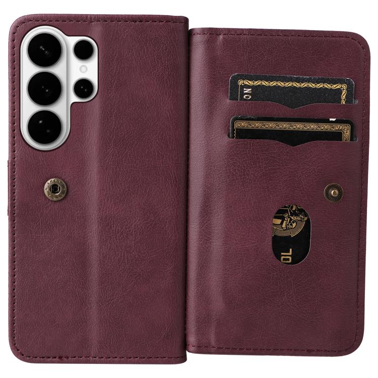 For Galaxy S26 Ultra 5G Multi-Function Wallet 10 Card Slots Leather Phone Case