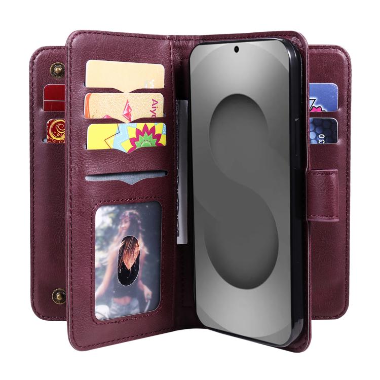 For Galaxy S26 Ultra 5G Multi-Function Wallet 10 Card Slots Leather Phone Case