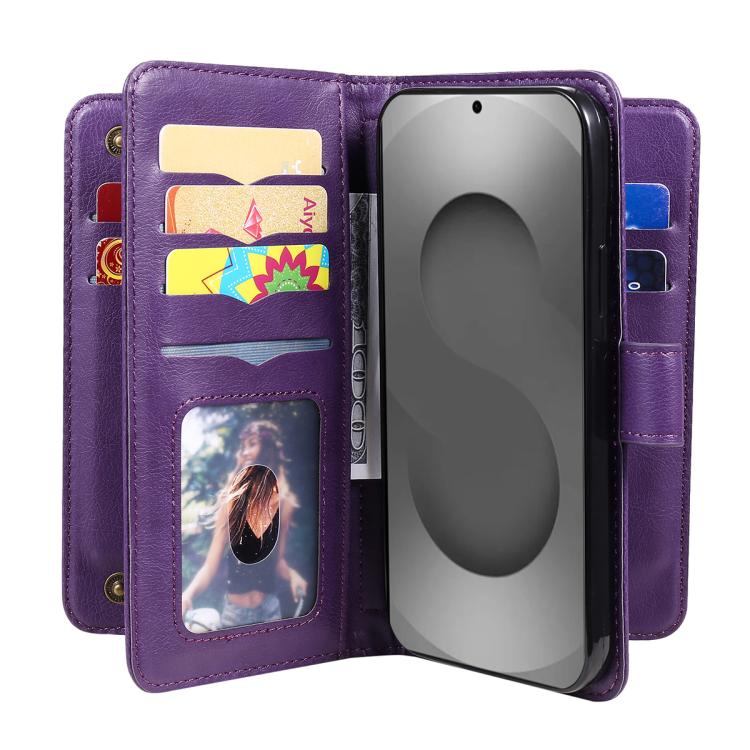 For Galaxy S26 Ultra 5G Multi-Function Wallet 10 Card Slots Leather Phone Case