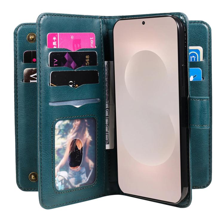 For Galaxy S26 Edge 5G Multi-Function Wallet 10 Card Slots Leather Phone Case