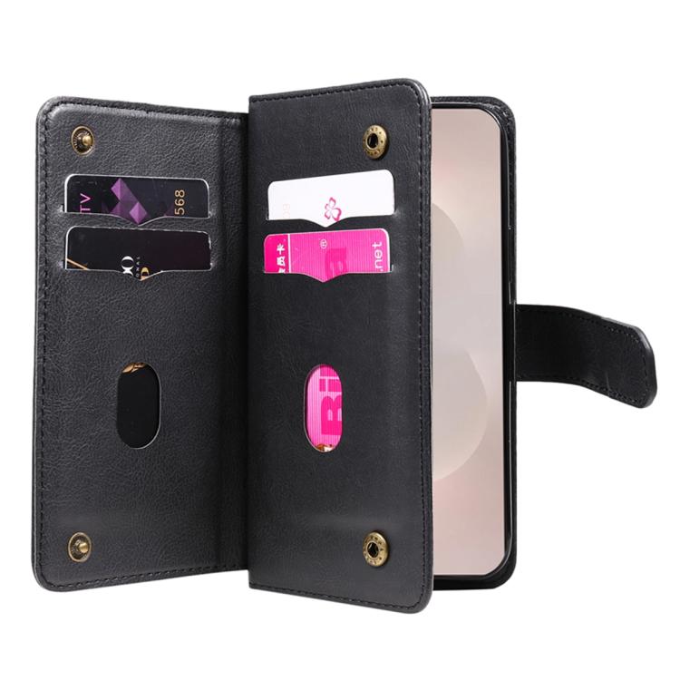 For Galaxy S26 Edge 5G Multi-Function Wallet 10 Card Slots Leather Phone Case