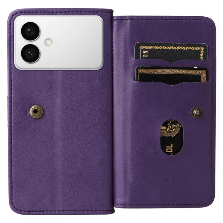 For Galaxy S26 Edge 5G Multi-Function Wallet 10 Card Slots Leather Phone Case