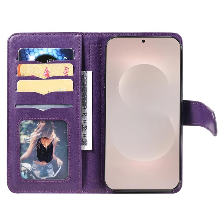 For Galaxy S26 Edge 5G Multi-Function Wallet 10 Card Slots Leather Phone Case