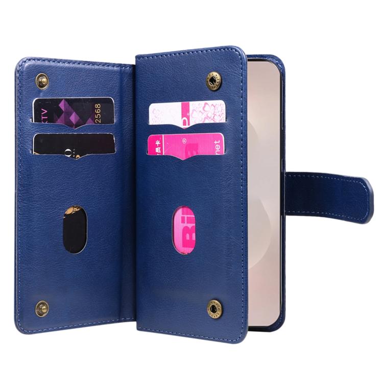 For Galaxy S26 Edge 5G Multi-Function Wallet 10 Card Slots Leather Phone Case