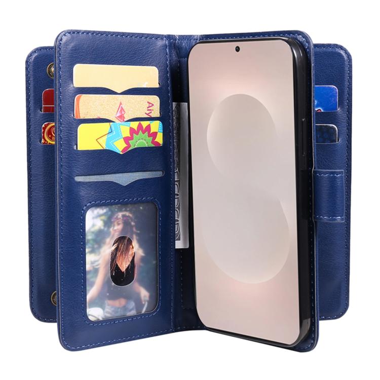 For Galaxy S26 Edge 5G Multi-Function Wallet 10 Card Slots Leather Phone Case