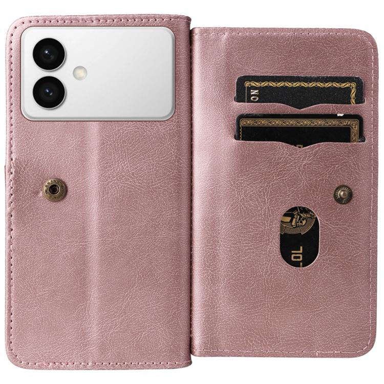 For Galaxy S26 Edge 5G Multi-Function Wallet 10 Card Slots Leather Phone Case