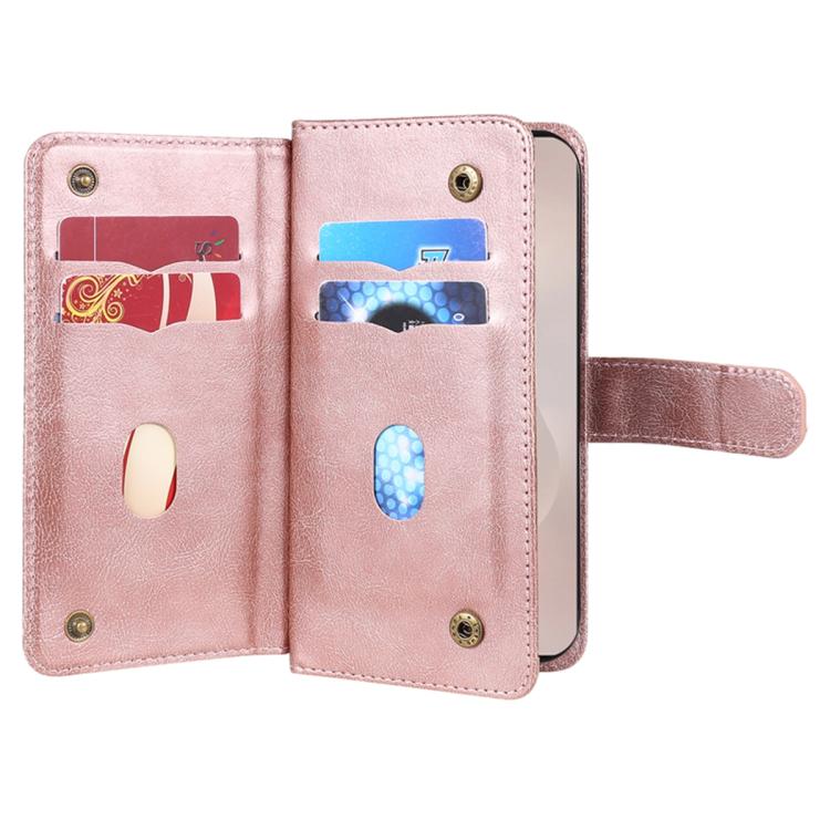 For Galaxy S26 Edge 5G Multi-Function Wallet 10 Card Slots Leather Phone Case