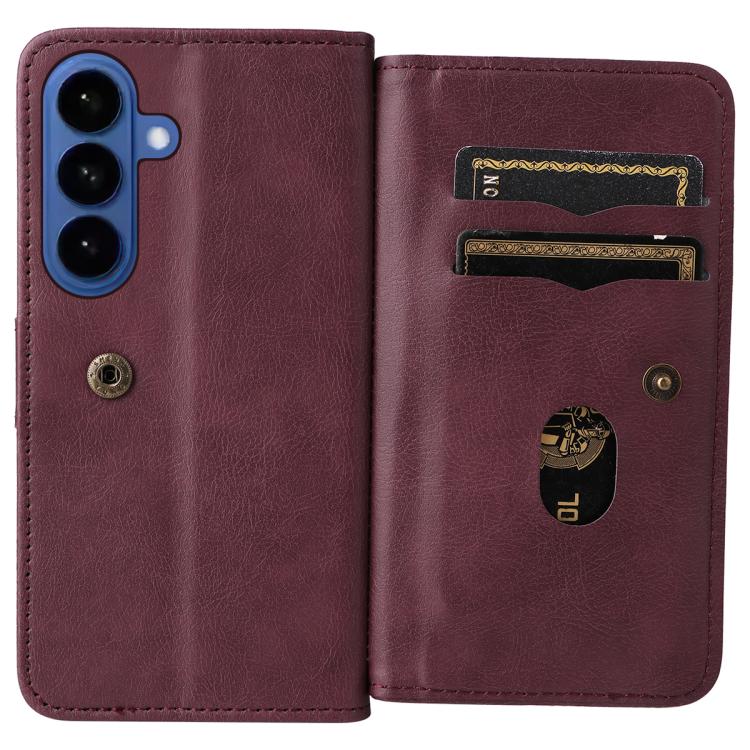 For Galaxy S26 5G Multi-Function Wallet 10 Card Slots Leather Phone Case
