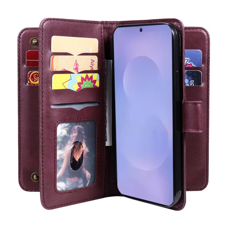 For Galaxy S26 5G Multi-Function Wallet 10 Card Slots Leather Phone Case