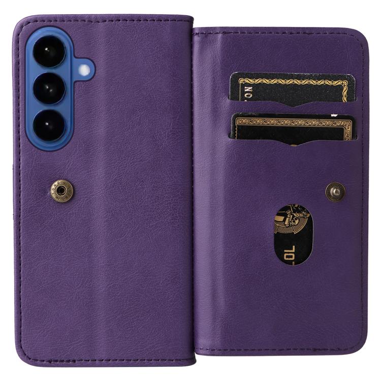 For Galaxy S26 5G Multi-Function Wallet 10 Card Slots Leather Phone Case