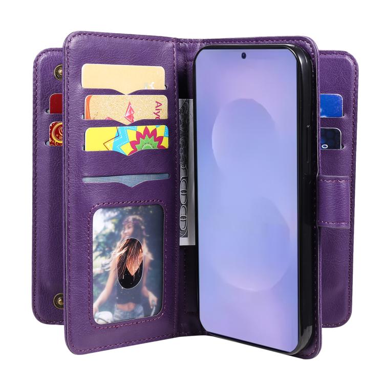For Galaxy S26 5G Multi-Function Wallet 10 Card Slots Leather Phone Case
