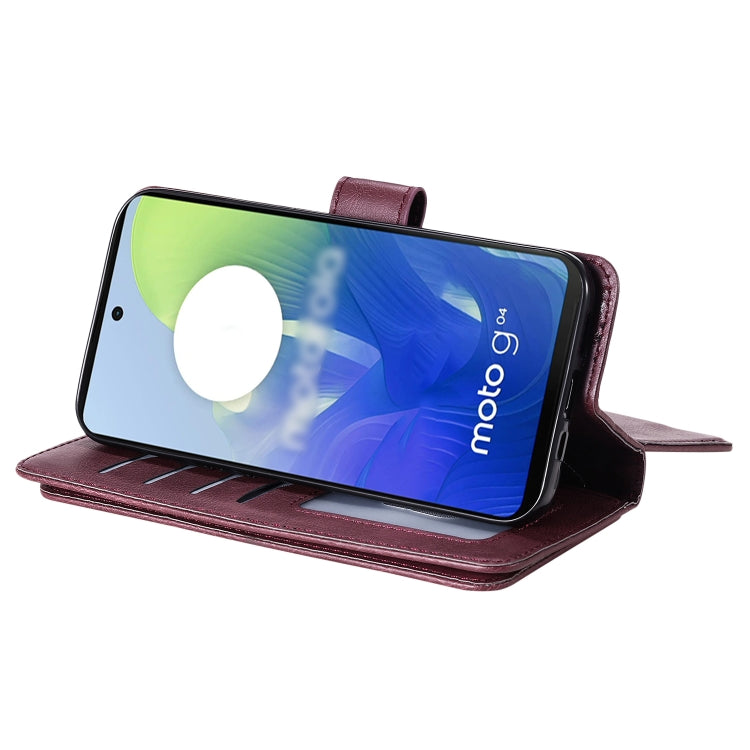 For Motorola Moto G04 / G24 Multi-Function Wallet 10 Card Slots Leather Phone Case