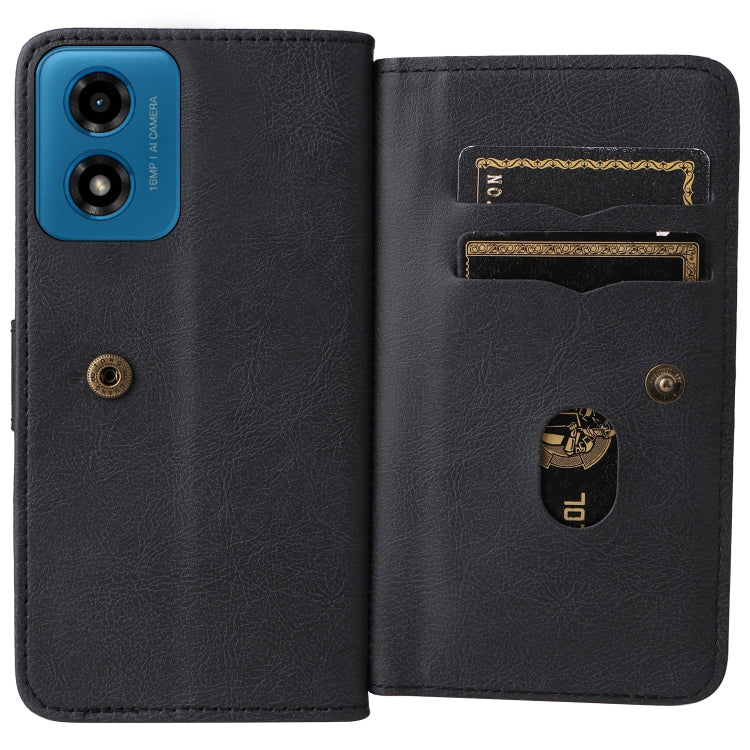 For Motorola Moto G04 / G24 Multi-Function Wallet 10 Card Slots Leather Phone Case