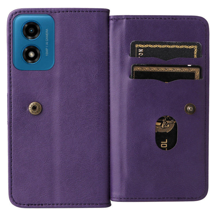 For Motorola Moto G04 / G24 Multi-Function Wallet 10 Card Slots Leather Phone Case