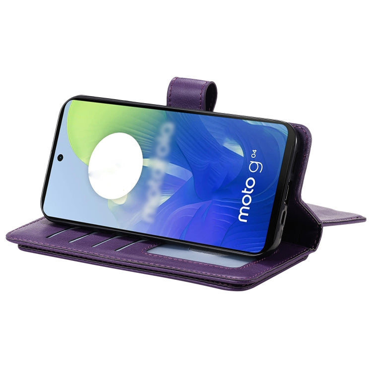For Motorola Moto G04 / G24 Multi-Function Wallet 10 Card Slots Leather Phone Case