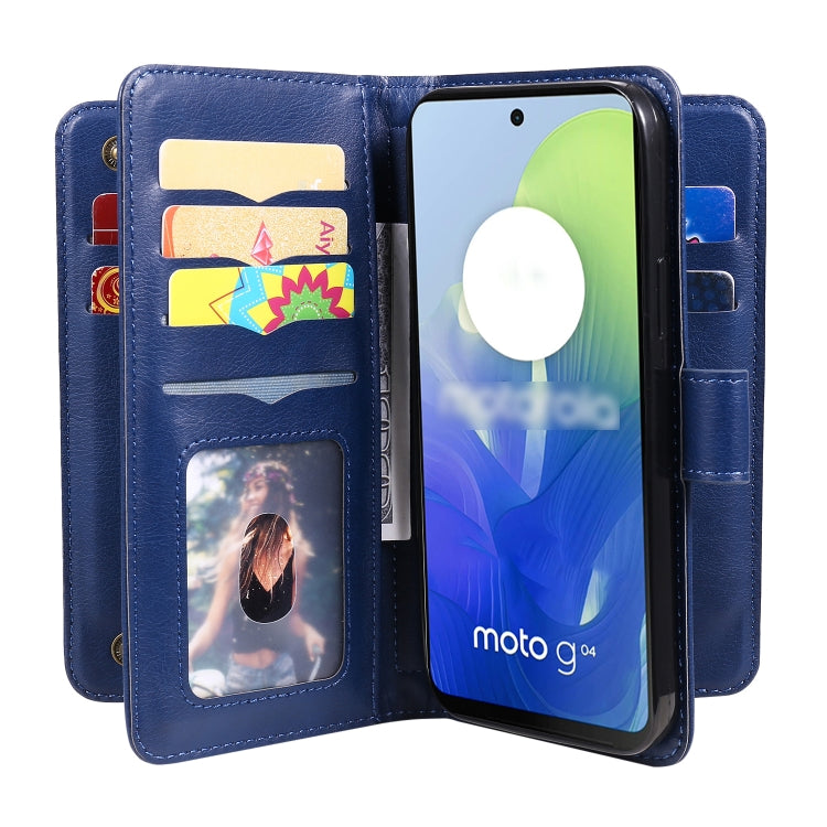 For Motorola Moto G04 / G24 Multi-Function Wallet 10 Card Slots Leather Phone Case