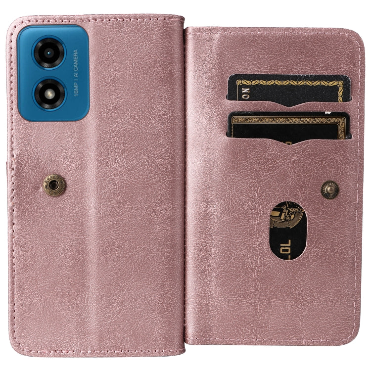 For Motorola Moto G04 / G24 Multi-Function Wallet 10 Card Slots Leather Phone Case