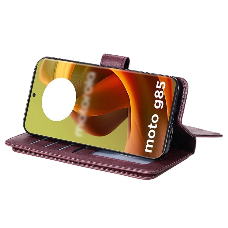 For Motorola Moto G85 Multi-Function Wallet 10 Card Slots Leather Phone Case