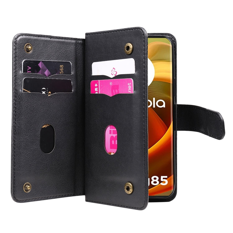 For Motorola Moto G85 Multi-Function Wallet 10 Card Slots Leather Phone Case