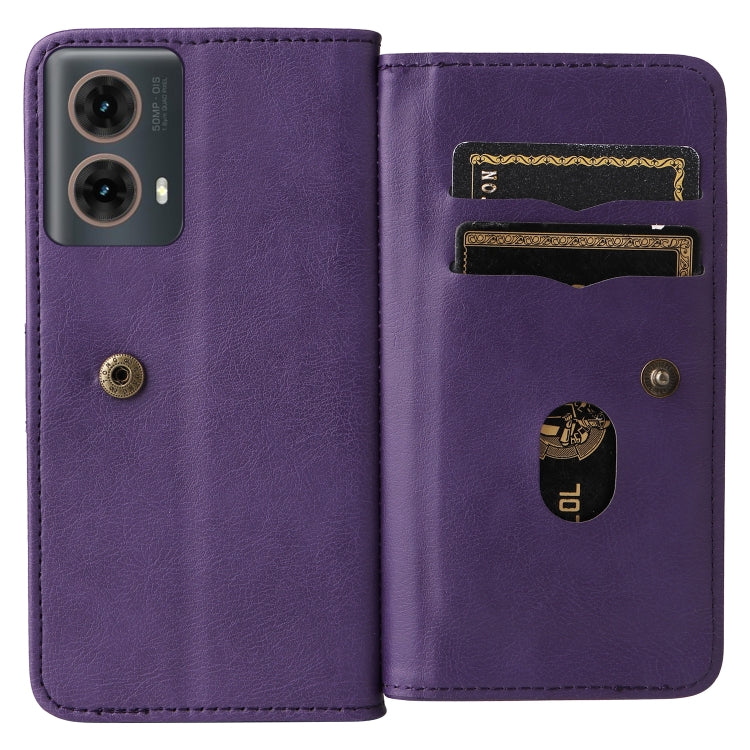 For Motorola Moto G85 Multi-Function Wallet 10 Card Slots Leather Phone Case