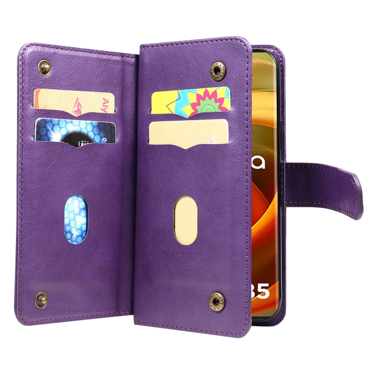 For Motorola Moto G85 Multi-Function Wallet 10 Card Slots Leather Phone Case