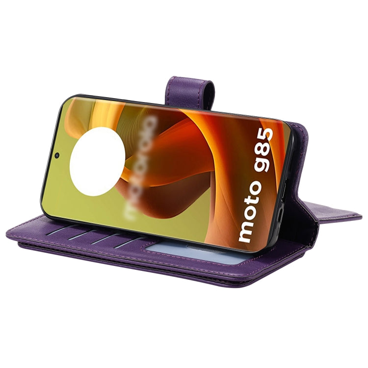 For Motorola Moto G85 Multi-Function Wallet 10 Card Slots Leather Phone Case
