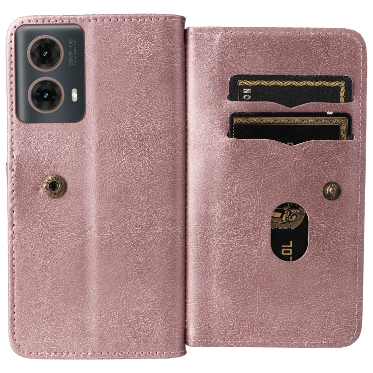 For Motorola Moto G85 Multi-Function Wallet 10 Card Slots Leather Phone Case