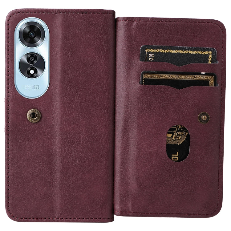 For OPPO A60 4G Multi-Function Wallet 10 Card Slots Leather Phone Case