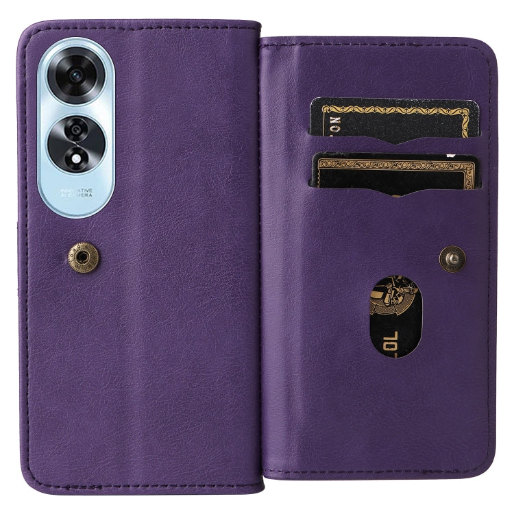 For OPPO A60 4G Multi-Function Wallet 10 Card Slots Leather Phone Case
