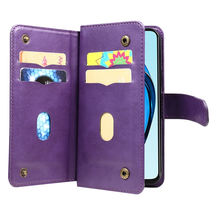 For OPPO A60 4G Multi-Function Wallet 10 Card Slots Leather Phone Case