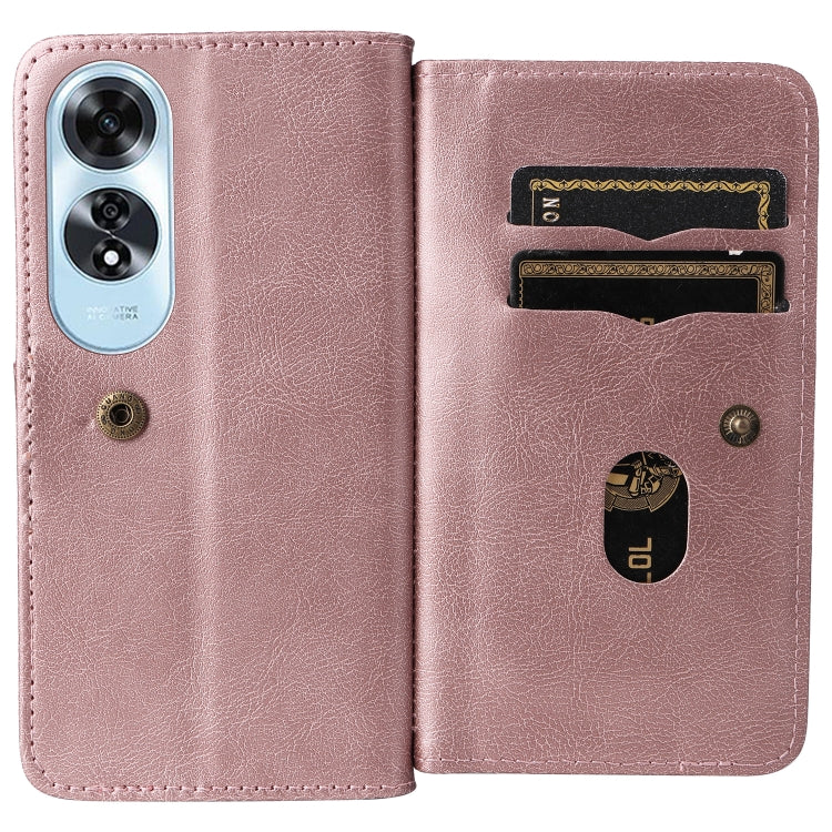 For OPPO A60 4G Multi-Function Wallet 10 Card Slots Leather Phone Case