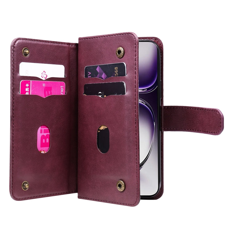 For OPPO Reno12 5G Global Multi-Function Wallet 10 Card Slots Leather Phone Case