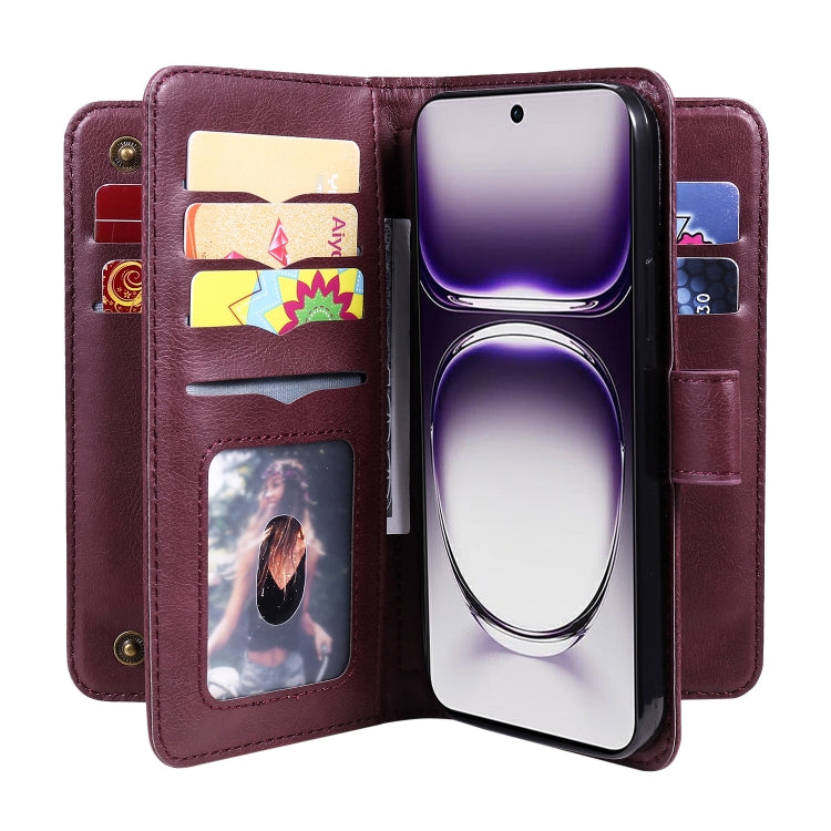 For OPPO Reno12 5G Global Multi-Function Wallet 10 Card Slots Leather Phone Case