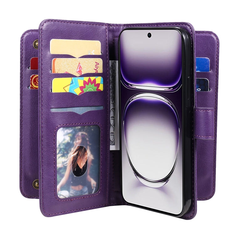 For OPPO Reno12 5G Global Multi-Function Wallet 10 Card Slots Leather Phone Case