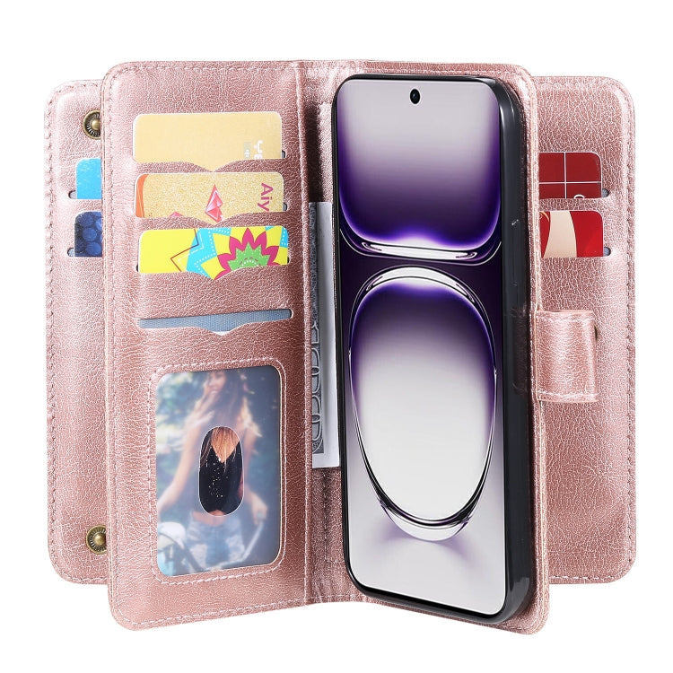 For OPPO Reno12 5G Global Multi-Function Wallet 10 Card Slots Leather Phone Case